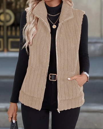 Colete Fleece Canelado Angélica